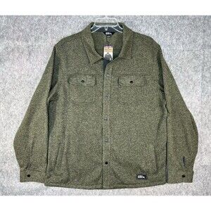 NEW Eddie Bauer Men’s Sweater Fleece Snap Shirt Jacket Green Size 2XL Outdoors